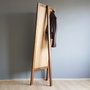 Hanah Home A43 Espejo Cheval de Madera Maciza de Pino, Nogal, 55x170 cm